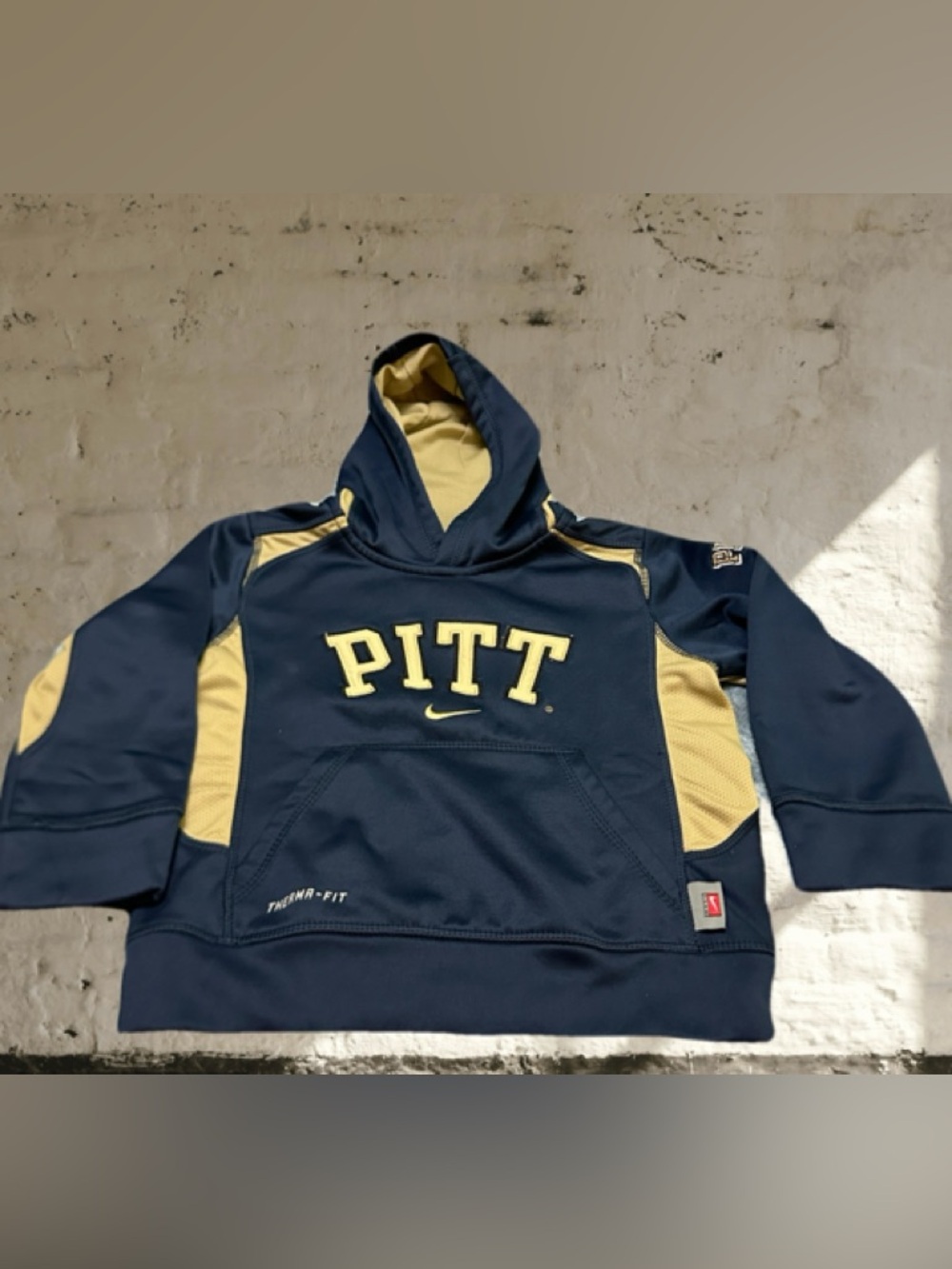 Nike Navy and Gold Therma-Fit Hooded Sweatshirt kids 5